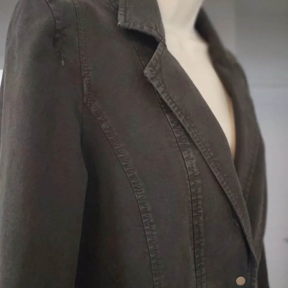 ANTHROPOLOGIE Structured Button Front Blazer Olive Green NWT - Size 12 - Picture 8 of 16